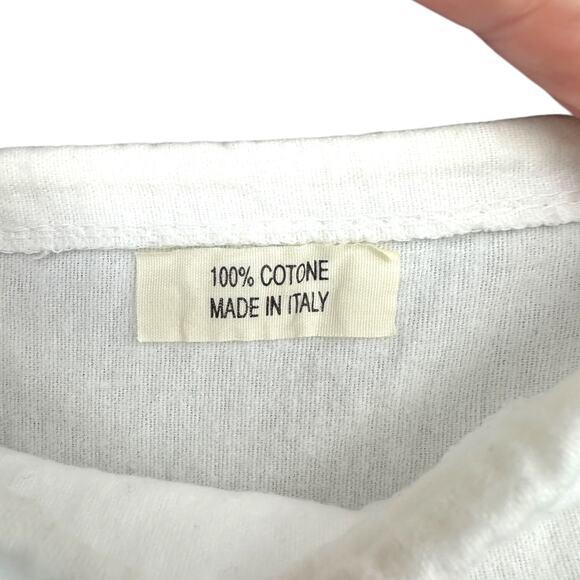 Prada Milano White 100% Cotton Dust Bag Drawstring Black Logo Designer - Picture 6 of 6